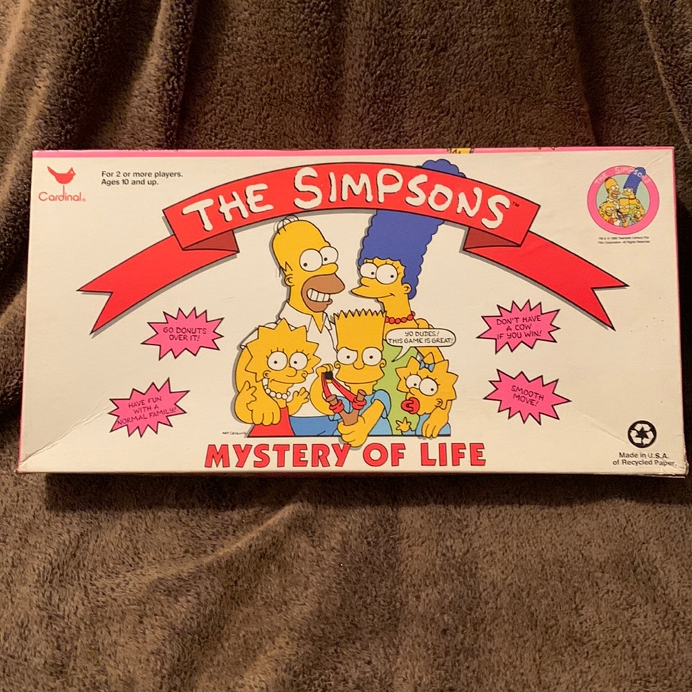 The Simpsons Mystery of Life Game Cardinal Industries no 4300 board game 1990